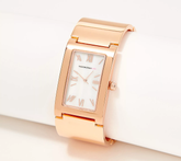 Isaac Mizrahi Live! Half Bangle Rosetone Watch